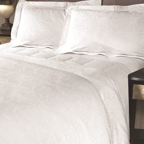 Villa di Lusso T300 Cotton Jacquard Weave, Broad Wave Pattern, King Pillow Sham, 21x37+2, White